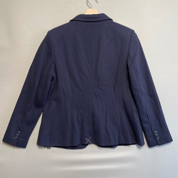 NWT Talbots Aberdeen Blazer Navy Blue Petite Size 14P Two Button Pockets - Picture 2 of 8